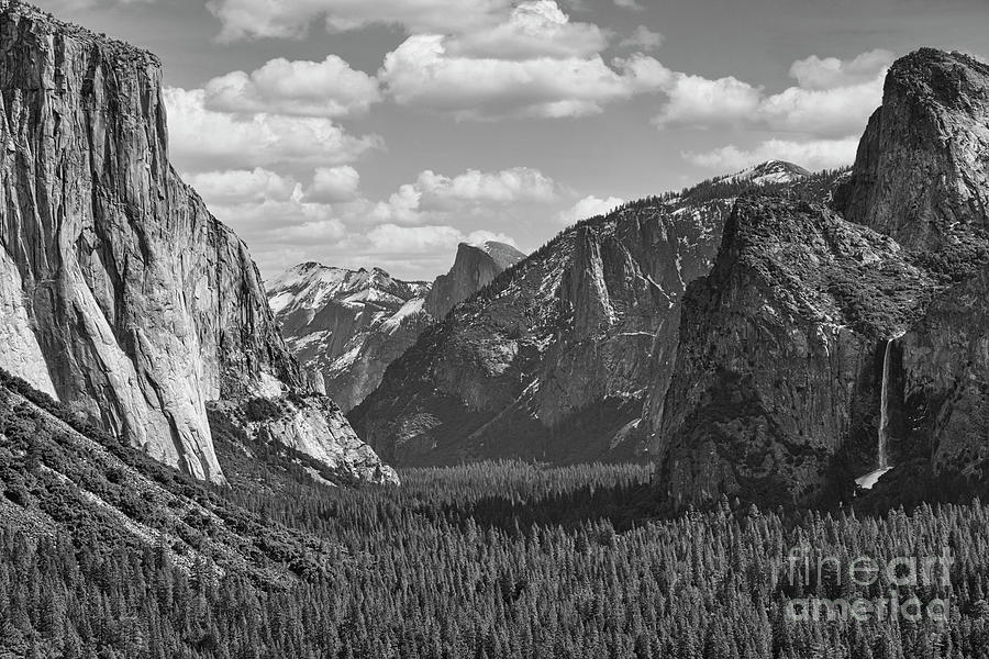 Tunnel View Yosemite Black White  Photograph by Chuck Kuhn
