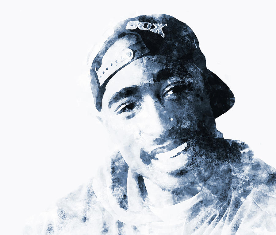 Tupac  #2 Mixed Media by Brian Reaves