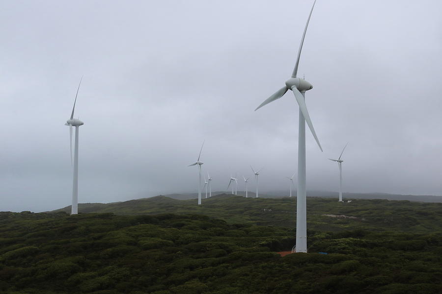 Turbines In The Mist Photograph