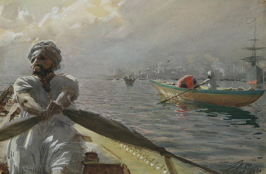 Turkish Boatman in the Constantinople Harbour 1886 #1 Painting by Anders Leonard Zorn Turkish Boatman in the Constantinople Harbour 1886 #1 Painting by Anders Leonard Zorn
