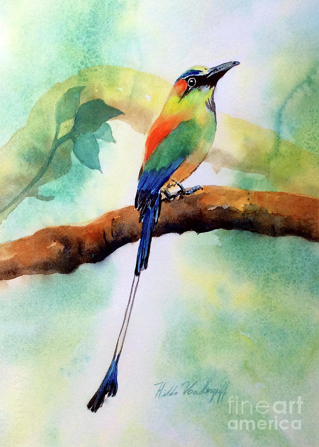 Turquoise Browed Motmot Painting