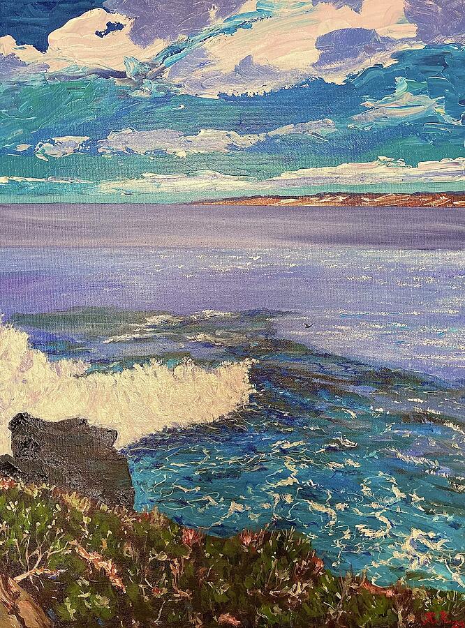 Turquoise water #1 Painting by Ray Khalife Turquoise water #1 Painting by Ray Khalife