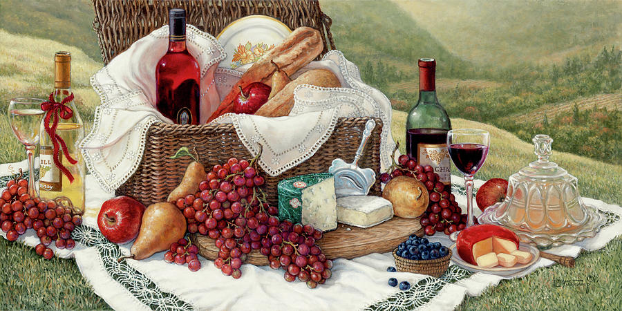 Tuscan Picnic #1 Painting by Janet Kruskamp