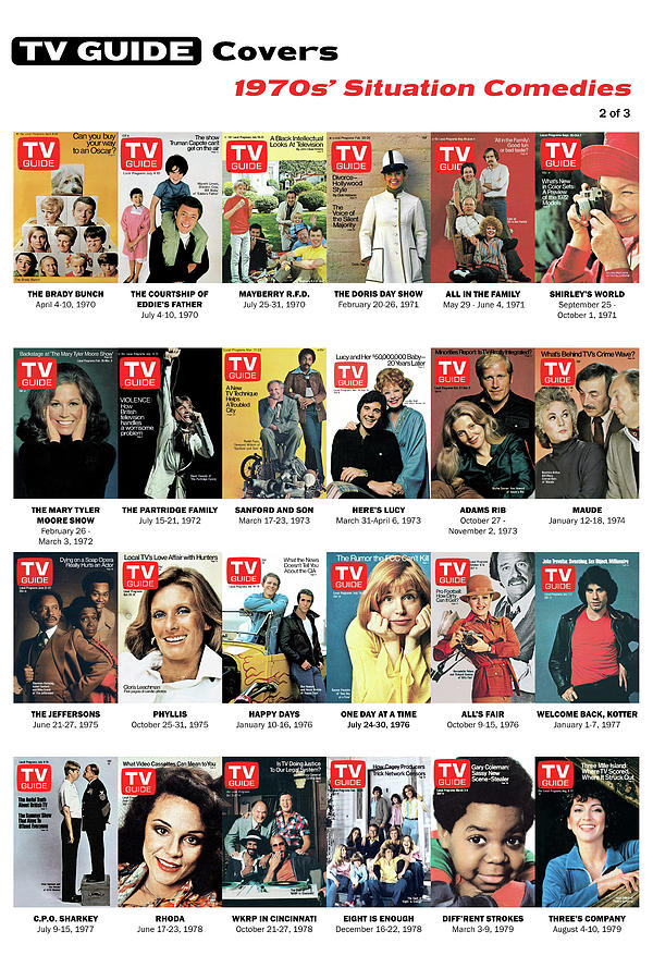 TV Guide 1970s Situation Comedies #1 Photograph by TV Guide Everett Collection