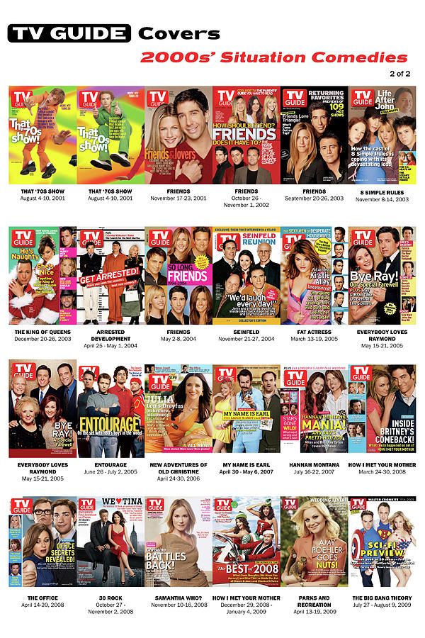 TV Guide 2000s Situation Comedies Photograph by TV Guide Everett - Pixels