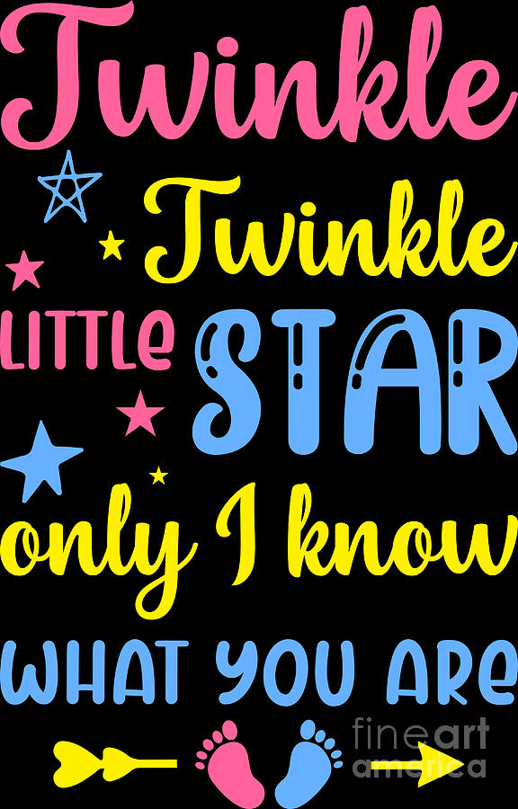 Twinkle Twinkle Little Star Baby Gender Reveal Outfit Digital Art by ...