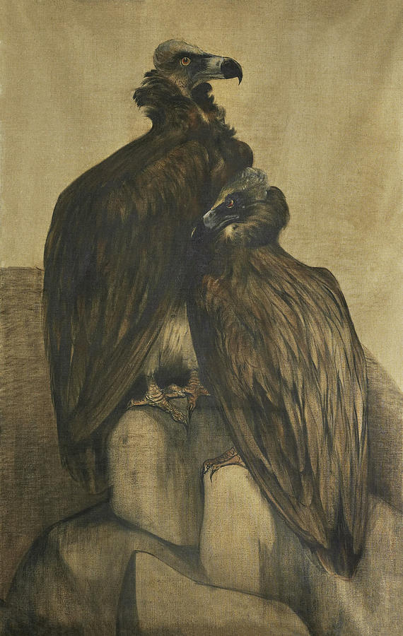 Vulture Painting - Two Arabian Vultures #1 by Theo van Hoytema