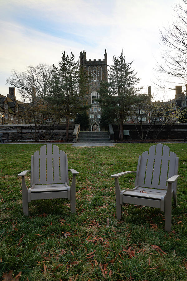 Two chairs at Duke University #1 Photograph by Eldon McGraw