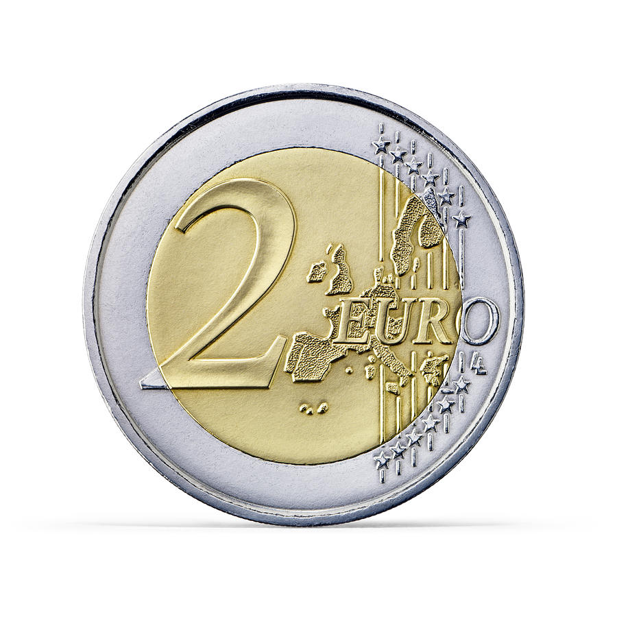 Two Euro coin (+clipping path) #1 Photograph by Plainview
