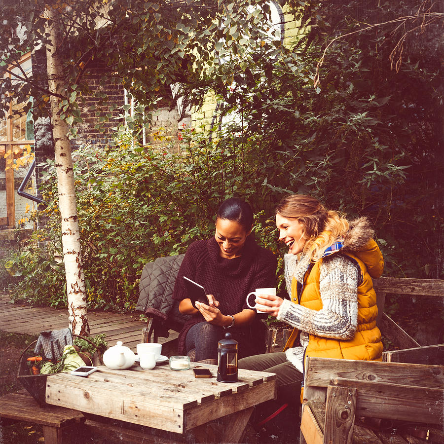 Two Friends Take Tea In The Garden #1 Photograph by FilippoBacci