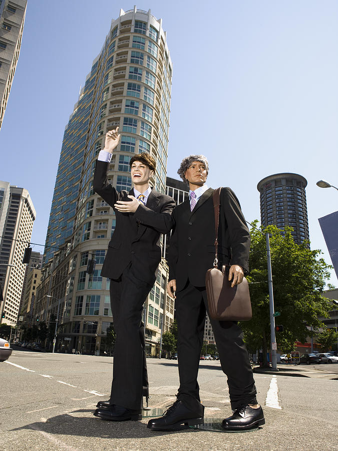 Two mannequins portraying businessmen #1 Photograph by Rubberball