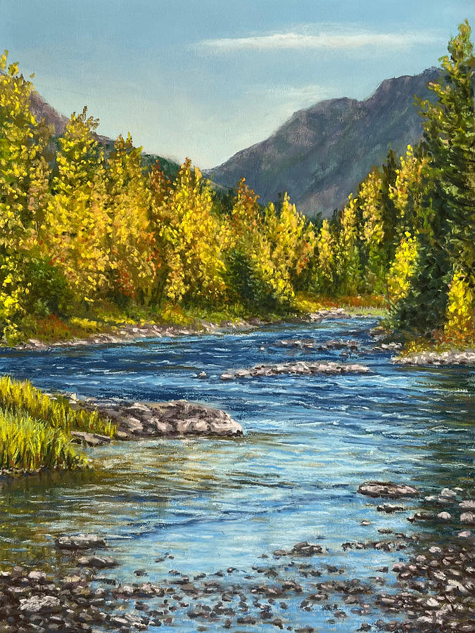 Two Medicine River Pastel by Lee Tisch Bialczak - Fine Art America