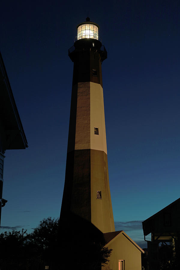 Tybee Island Lighthouse, Ga. -  Night Shot #1 Photograph by Richard Krebs