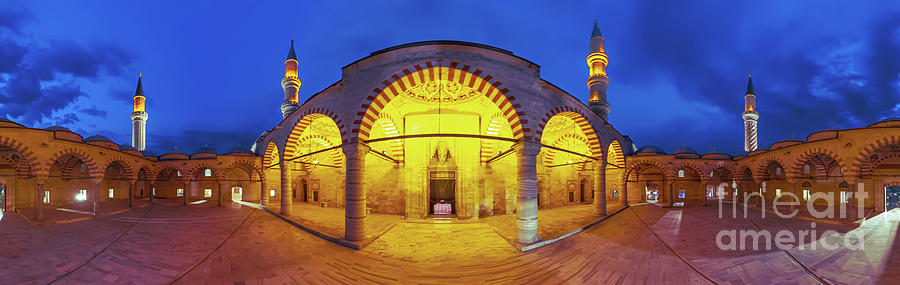 UC Serefeli Mosque of Edirne in Turkey night #1 Digital Art by Benny Marty