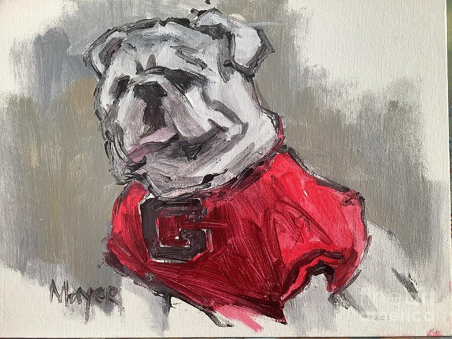 Dog Painting - Uga  #1 by Karen Mayer Johnston