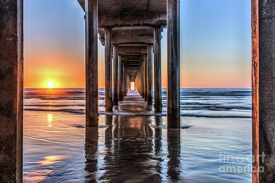 Under Scripps Pier at Sunset #2 Photograph by David Levin
