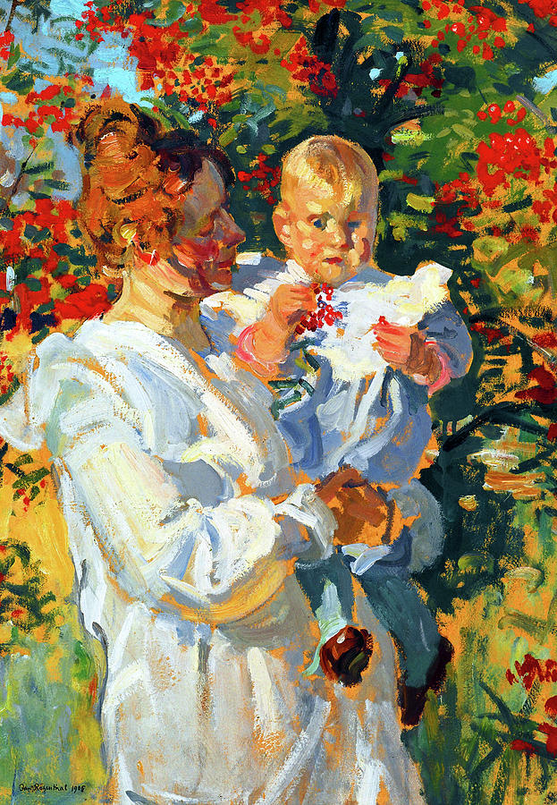 Mother Painting - Under the Rowan Tree #1 by Jon Baran
