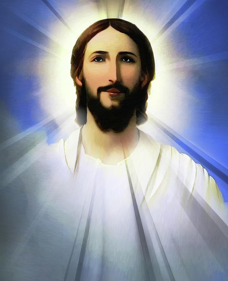 unique picture of Jesus Christ portrait, light Mixed Media by Ibsi ...