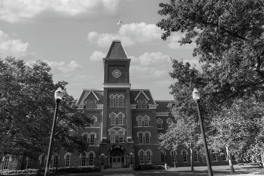 University Hall at Ohio State University in black and white #1 Photograph by Eldon McGraw