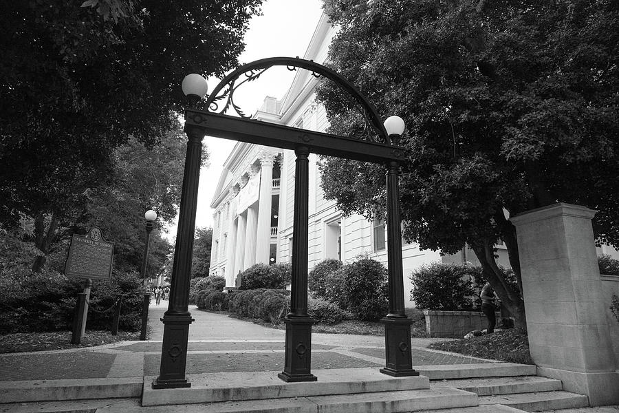 University of Georgia Arch in black and white #1 Photograph by Eldon McGraw