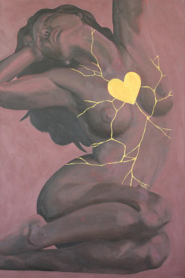 Kintsugi Painting - Kintsugi Heart by Zephyr Salz