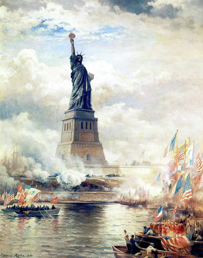 Unveiling the Statue of Liberty #1 Painting by Eric Glaser