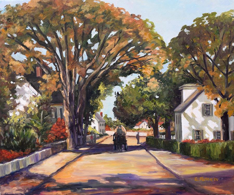 Upper Main St, Rockport after Anthony Thieme Painting by Eileen Patten Oliver