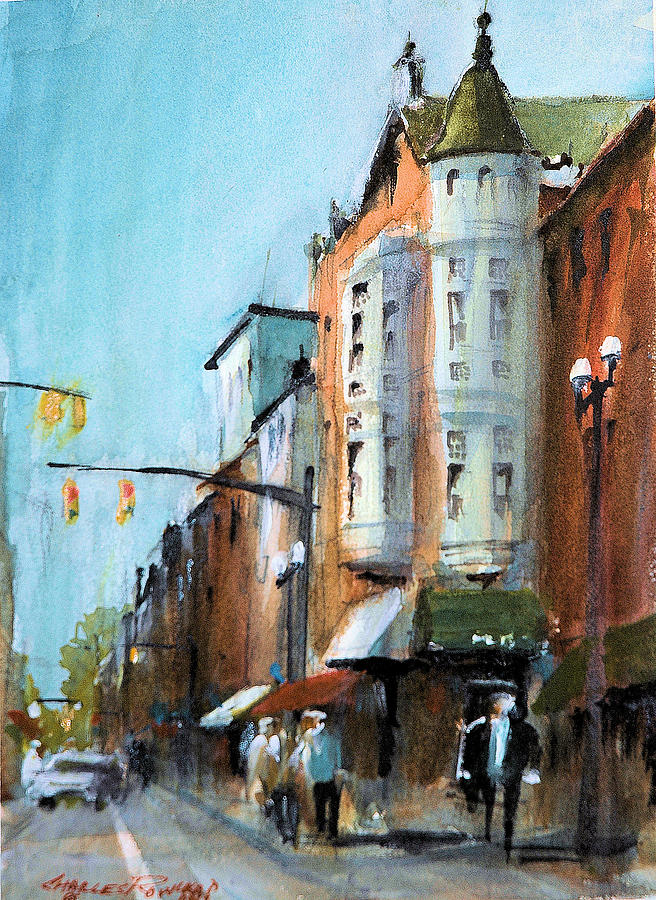 Uptown Westerville #1 Painting by Charles Rowland