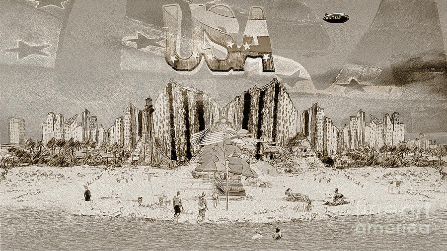 Usa - Monochrome #2 Digital Art by Anthony Ellis