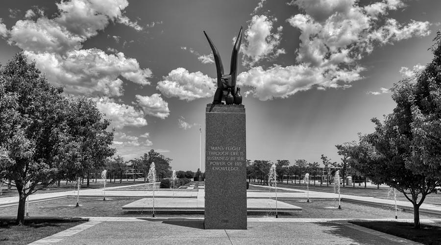 University Photograph - USAF Academy Eagle and Fledgling Statue #1 by Mountain Dreams