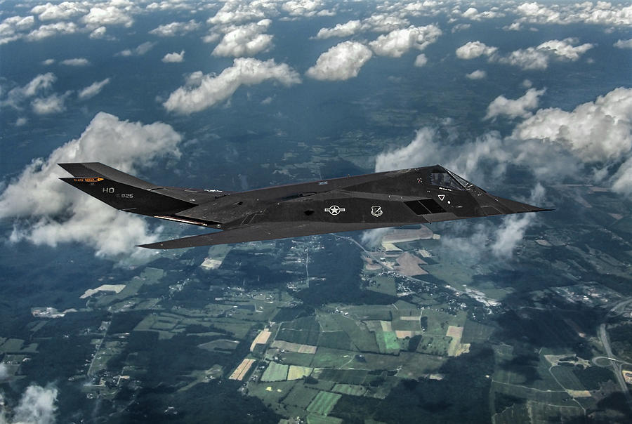 USAF F-117A Nighthawk Stealth Aircraft Mixed Media by Erik Simonsen