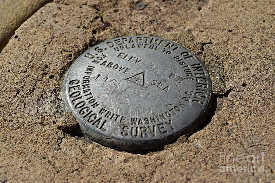 Schuminweb Photograph - USGS benchmark at Etters Roxbury Store #1 by Ben Schumin