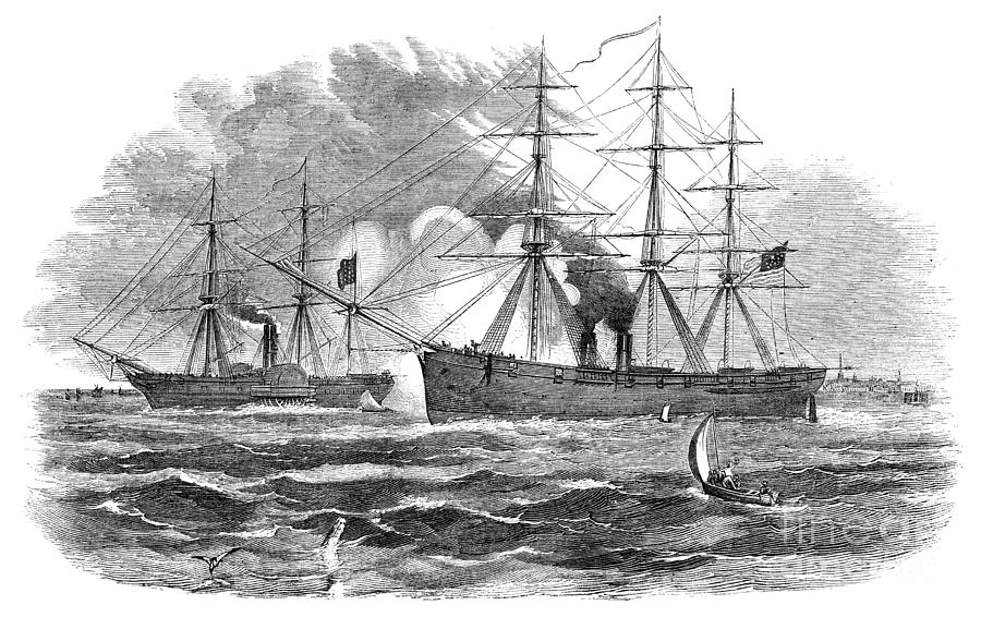 USS Niagara, 1857 #1 Drawing by Granger