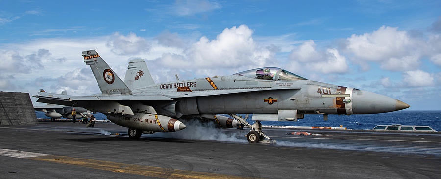 USS Nimitz CVN 68 conducts flight operations. #1 Painting by MotionAge Designs