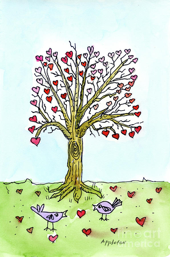 Valentine Tree #2 Painting by Norma Appleton