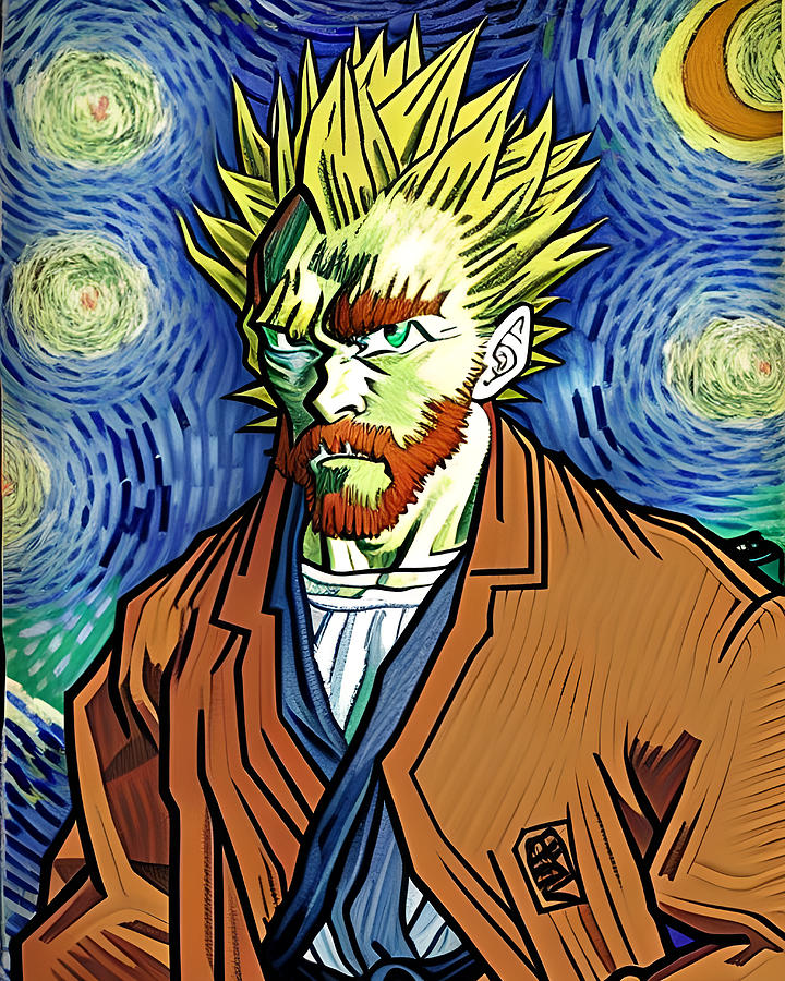 Van Gogh Anime Style Digital Art By Ervina Anandhita Pixels