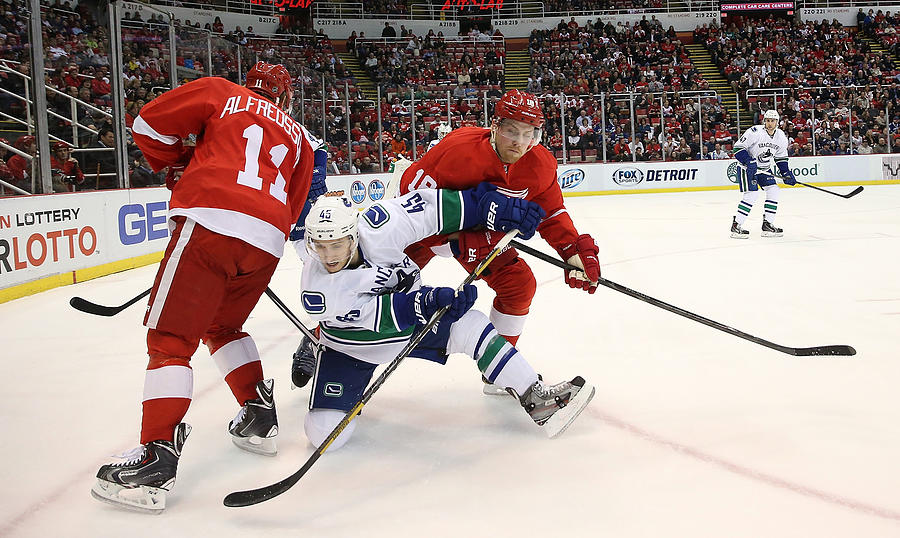 Vancouver Canucks v Detroit Red Wings #1 Photograph by Leon Halip