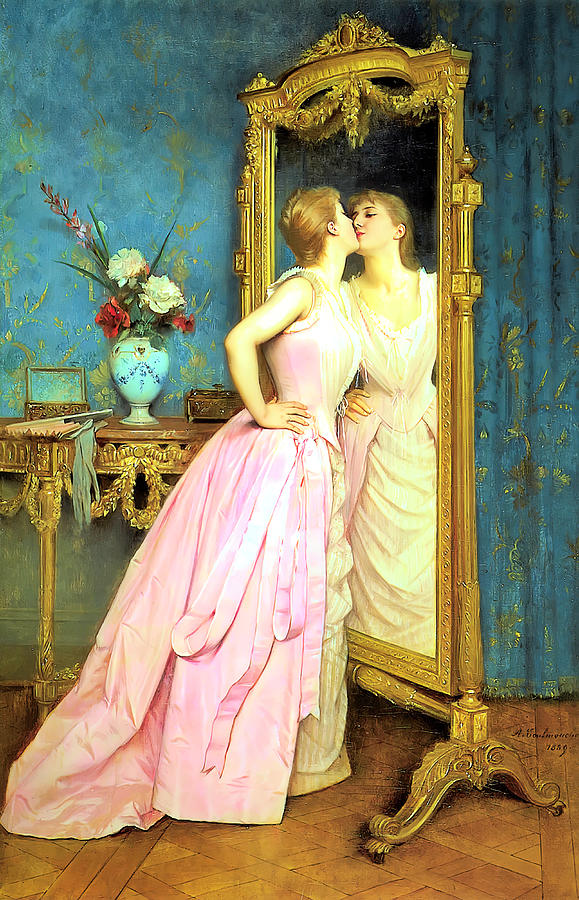 Vanity #1 Painting by Auguste Toulmouche