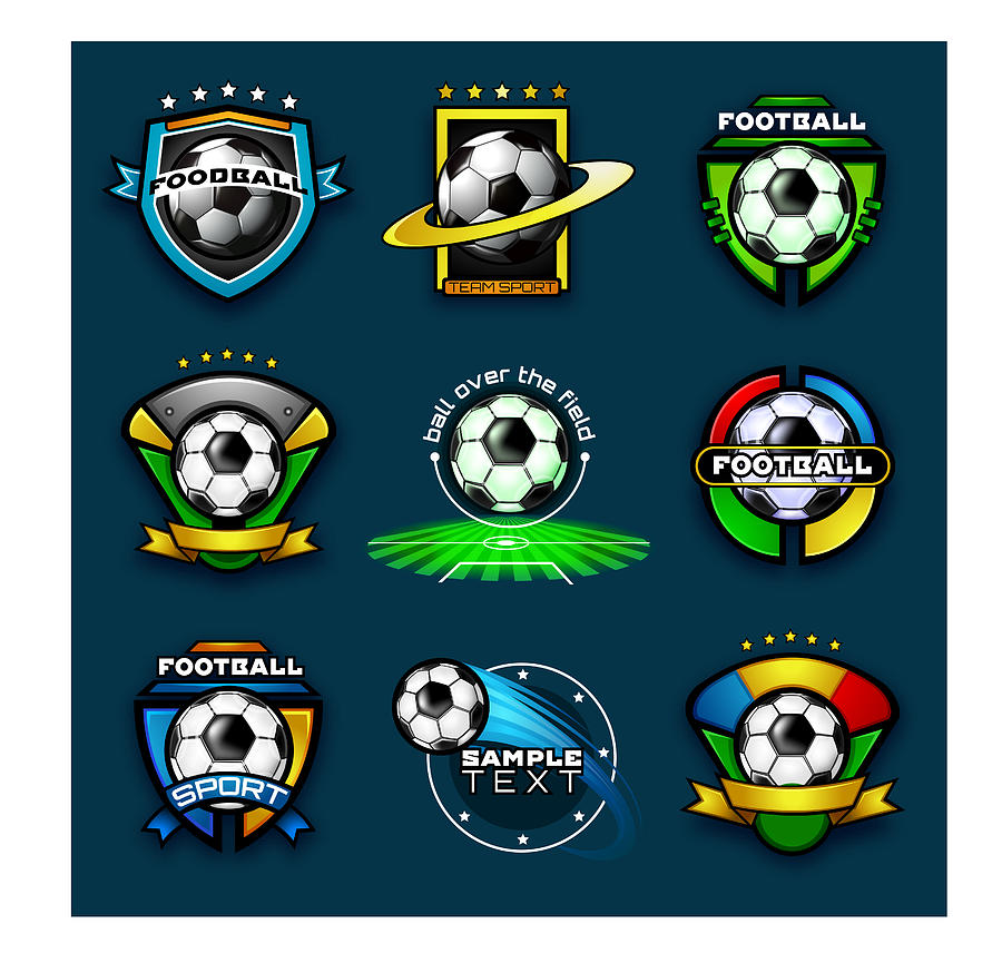 Various football emblems #1 Drawing by Adelevin
