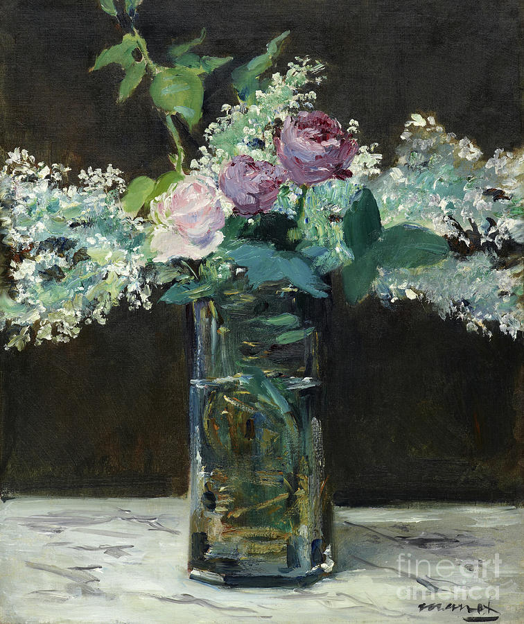 Vase of White Lilacs and Roses, 1883 Painting by Edouard Manet
