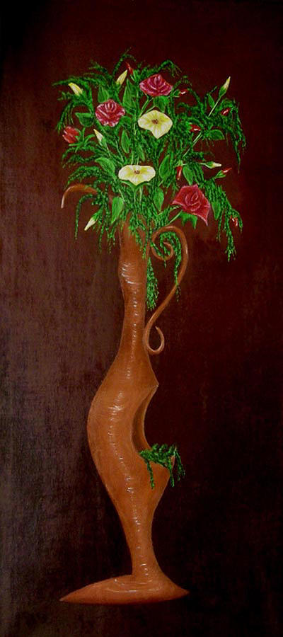 Vaso con fiori #1 Painting by Paul Bonnie Kent