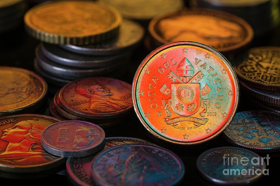 Vatican City 50 Cents Eur Coin Cita del Vaticano Close Up Macro #1 Photograph by Pablo Avanzini