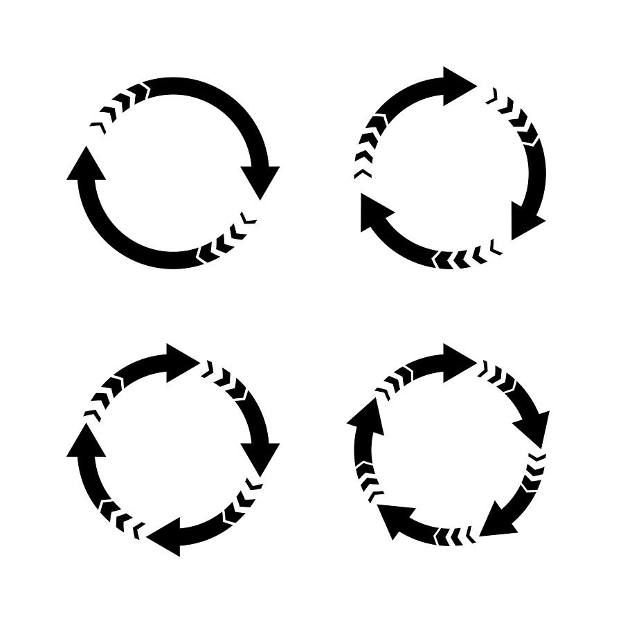 Vector arrows, circular design elements #1 Drawing by Ulimi