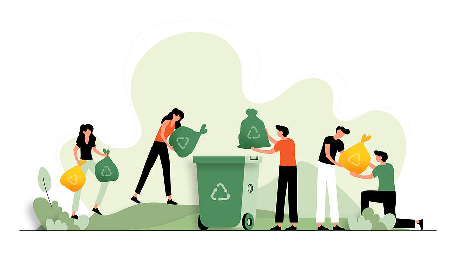 Vector Illustration of Recycling Concept. Flat Modern Design for Web Page, Banner, Presentation etc. #1 Drawing by Designer