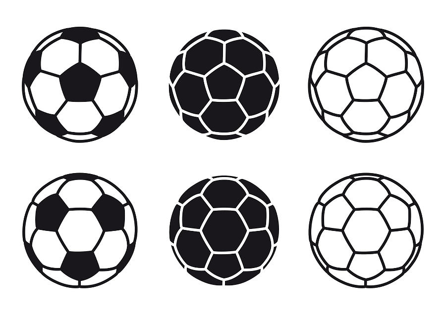 Vector Soccer Ball Icon on White Backgrounds #1 Drawing by Et-artworks