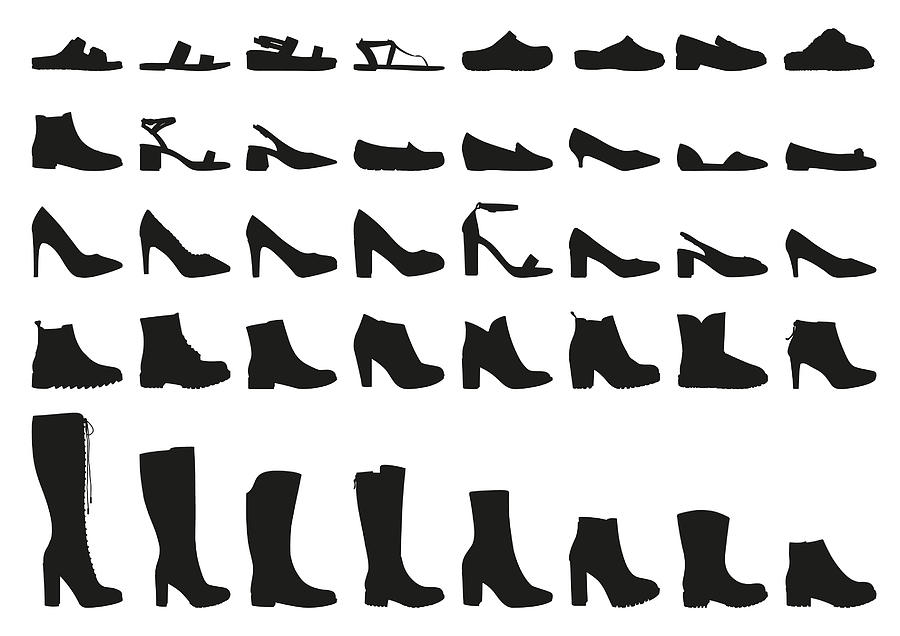 Vector woman shoes icons set #1 Drawing by Et-artworks