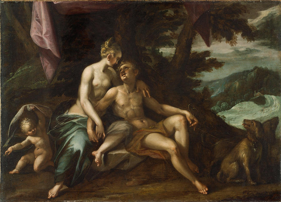 Hans Von Aachen Painting - Venus and Adonis  #1 by Hans von Aachen