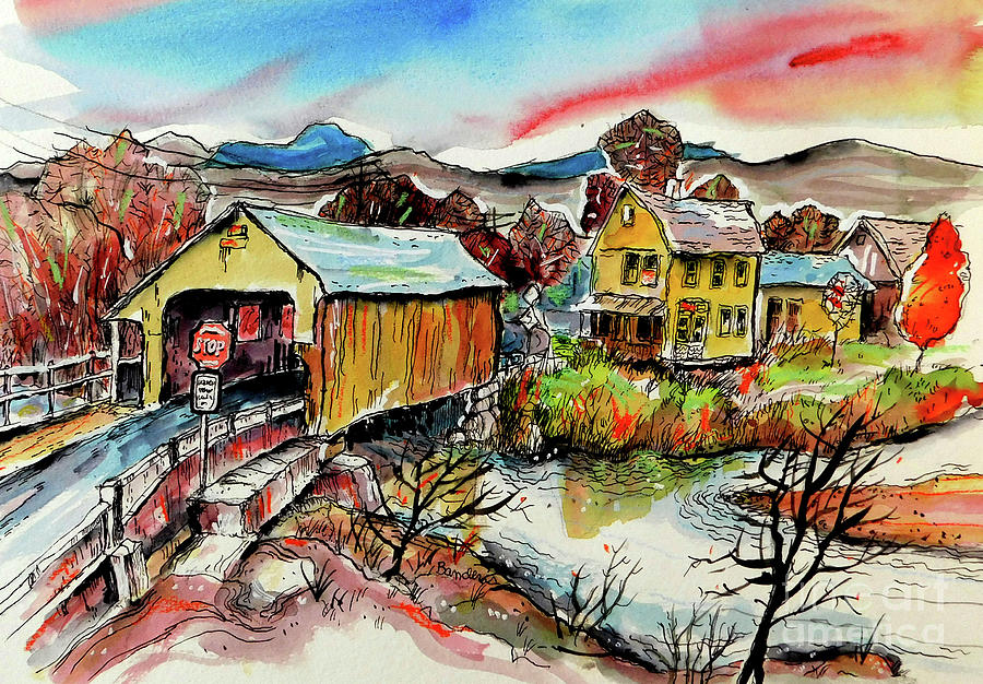 Vermont Covered Bridge #1 Painting by Terry Banderas
