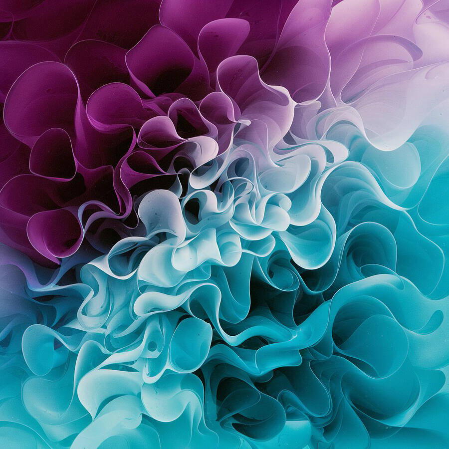 Abstract Digital Art - Vibrant swirls  #1 by Joanna Redesiuk
