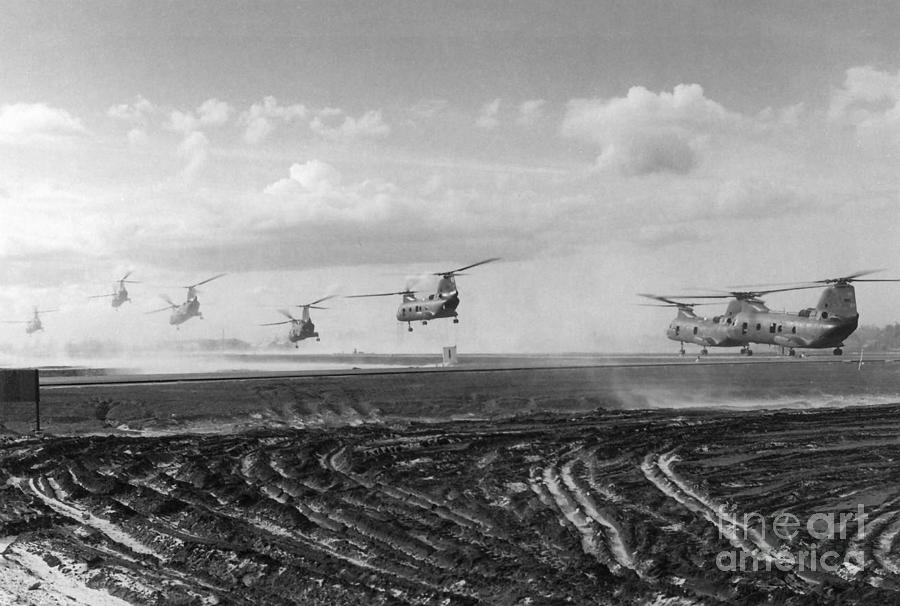Vietnam War Helicopters, 1968 #2 Photograph by Mike Servais